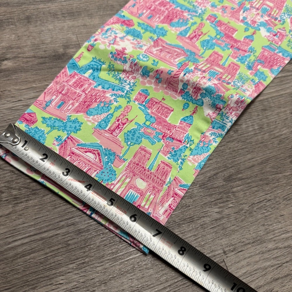 Harris Wallace New York Petite‎ Pink Green Novelty Print Ankle Pants Size 10P - Picture 10 of 11